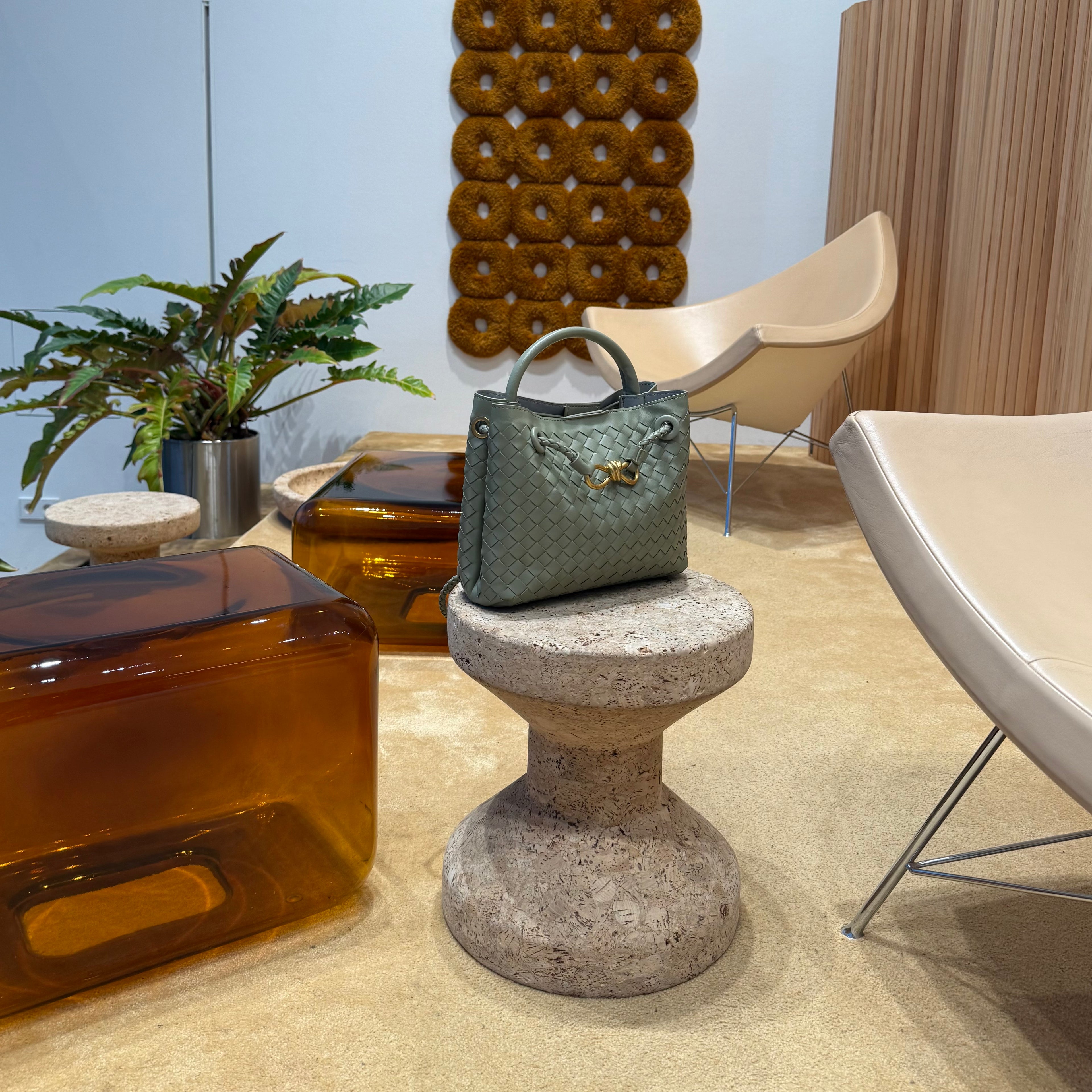 Sac tressé "Kaia" - Vert sauge