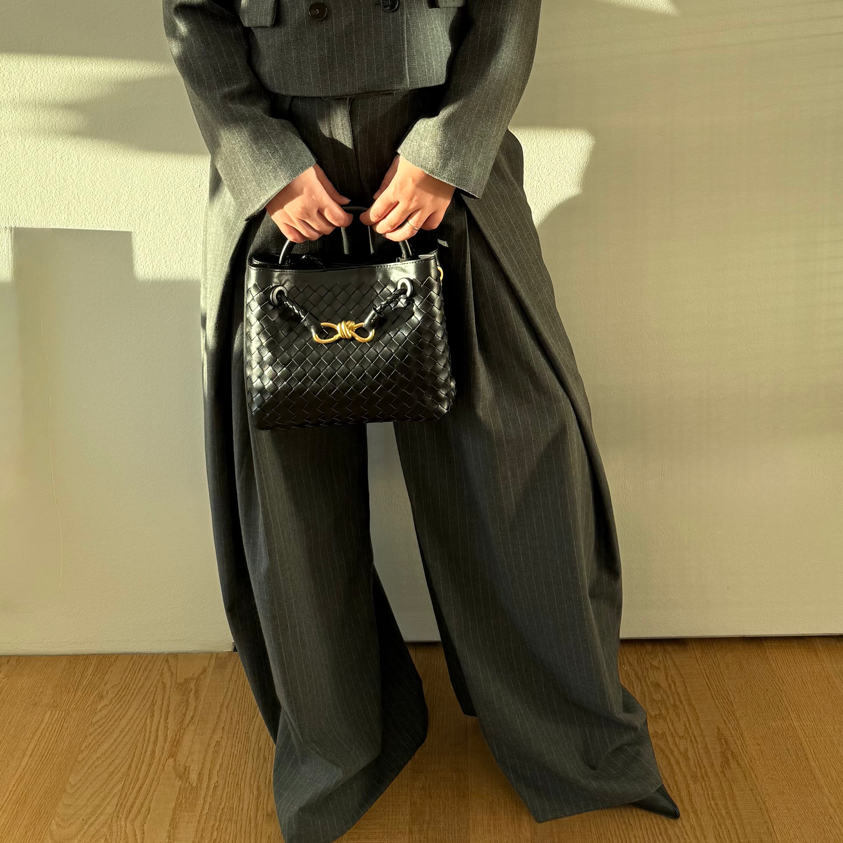 Sac tressé "Kaïa" - Noir