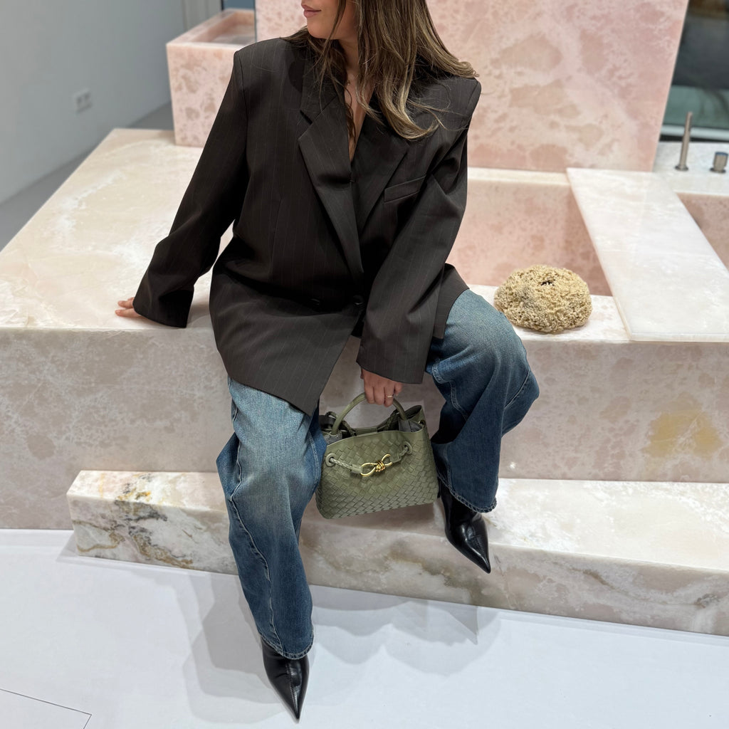 Sac tressé "Kaia" - Vert sauge